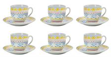 SET 6 TAZZE CAFFE' KELLY CON PIATTO