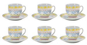 SET 6 TAZZE CAFFE' KELLY CON PIATTO