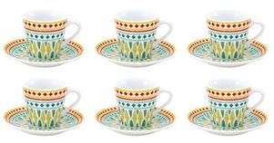 SET 6 TAZZE CAFFE' GRACE CON PIATTO