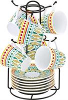 SET 6 TAZZE CAFFE'GRACE CON PIATTO E APPENDINO