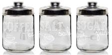 TRIS BARATTOLO EASY WHITE 800ML VETRO+ALLUMINIO