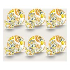 SET 6 TAZZA CAFFE' CON PIATTO LEMON