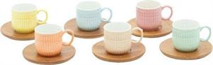 SET 6 TAZZA CAFFE' CON PIATTO BAMBOO