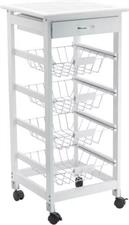 CARRELLO CUCINA CALGARY 4 PIANI MDF BIANCO