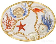 VASSOIO OVALE MELAMINA CONCHIGLIE 40X30