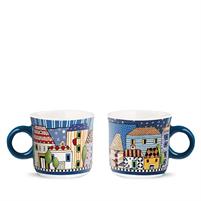 SET 2 TAZZA CAFFE' SENZA PIATTO PAESE MIO BLU