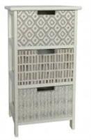 CASSETTIERA FEZ 3 CASSETTI BIANCO E BEIGE