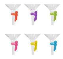 SET 6 MARKER BICCHIERI/CALICI OMINI COLORATI