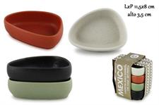 SET 4 COPPETTE OVALI BOMBATE MEXICO 11,5X8