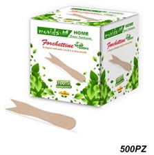CONF. 500 FORCHETTINA LEGNO 8.5CM 2 PUNTE