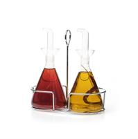 MENAGE OLIO-ACETO VETRO CON SUPPORTO INOX 250ML