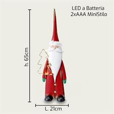 ALBERO BABBO NATALE LED 65CM