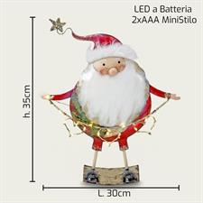 BABBO NATALE LED CUORI 35CM