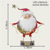 BABBO NATALE LED CUORI 35CM