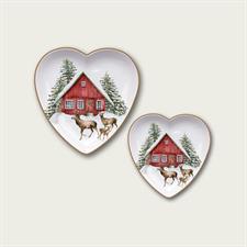 PIATTO CUORE 25X25CM NATALE