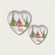 PIATTO CUORE 25X25CM NATALE