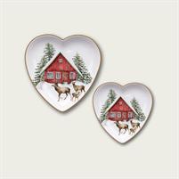 PIATTO CUORE 20X20CM NATALE