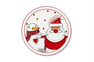 PIATTO PANETTONE SNOWMAN NATALE
