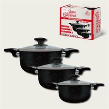 SET 3 CASSERUOLA STONE GOURMET 16/20/24CM + COP