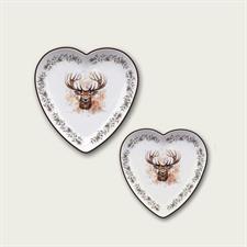 PIATTO CUORE RENNA 20X20CM NATALE