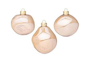 SET 3 PENDAGLI ORGANIC CHAMPAGNE 8CM
