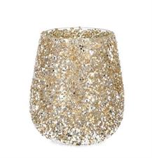 PORTACANDELA BRILLANTINI ORO D 13,5 H 15