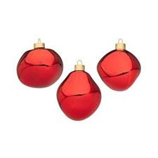 SET 3 PENDAGLI ORGANIC ROSSO 8CM