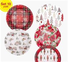 CONFEZIONE 16 PIATTI CARTONCINO NATALE 22CM