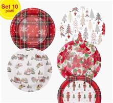 CONFEZIONE 16 PIATTI CARTONCINO NATALE 22CM