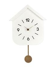OROLOGIO PARETE CASETTA BIANCO CON PENDOLO H37,5