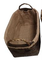 CESTA LEGNA CASTAGNO OVALE CON MANICI 55X32X36H