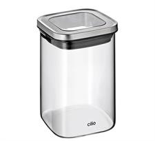 BARATTOLO CON COPERCHIO VETRO/INOX 1LT