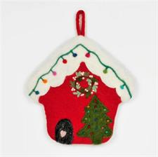 SOTTOPENTOLA FELTRO DI LANA CASA NATALE 21X21CM