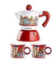 SET CAFFETTIERA MOKA 2TZ+2 TAZZA CAFFE' PAESEMIO