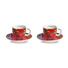 SET 2 TAZZA CAFFE' LE PUPAZZE 100ML ROSSO