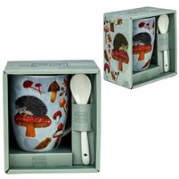 TAZZA MUG PORCELLANA CON CUCCHIAIO RICCIO