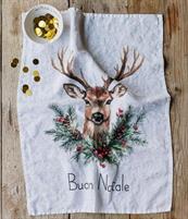 CANOVACCIO 50X70 BUON NATALE CERVO