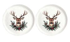 SET 2 PIATTO DESSERT CERVO NATALIZIO