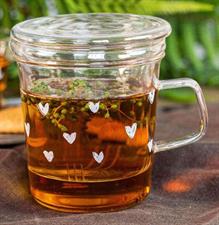 TISANIERA VETRO SD 400ML TAPPEZZERIA CUORI