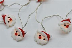 10 BABBO NATALE PANNO 10 LED BIANCO CALDO FISSA