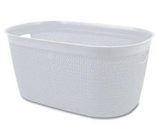 CESTA PLASTICA INTRECCIO L 57×37×27,5 BIANCA