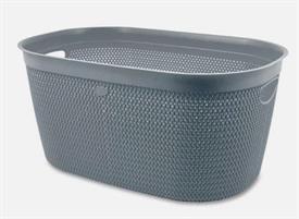 CESTA PLASTICA INTRECCIO L 57×37×27,5 TORTORA