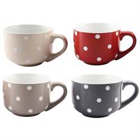 TAZZA COLAZIONE JUMBO PORCELLANA POIS