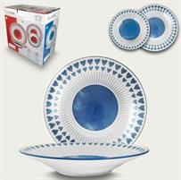 SERVIZIO TAVOLA 12PZ CUORICINI BLU