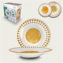 SERVIZIO TAVOLA 12PZ CUORICINI ARANCIO