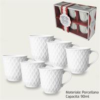 SET 6 TAZZA CAFFE' S/P BIANCA