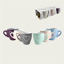 SET 6 TAZZA CAFFE' S/P CUORI