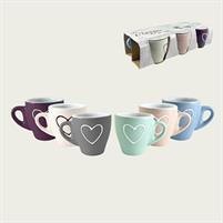 SET 6 TAZZA CAFFE' S/P CUORI