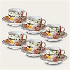 SET 6 TAZZA CAFFE' C/P FLOWERS