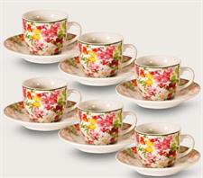 SET 6 TAZZA CAFFE' C/P FLOWERS